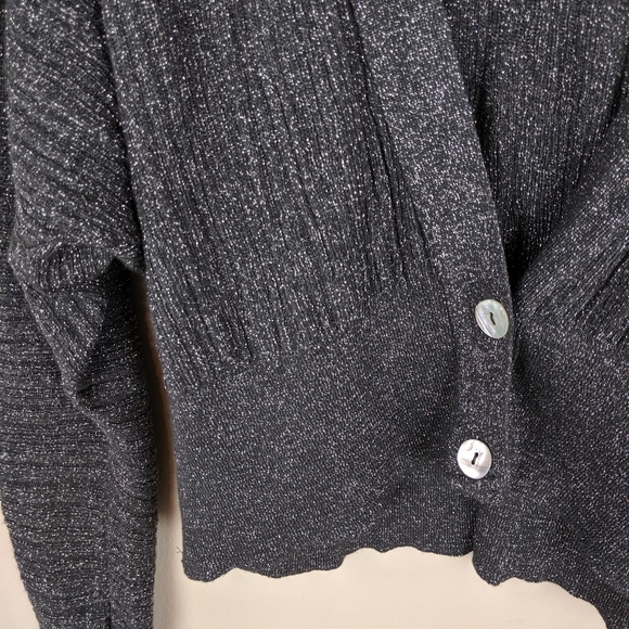 Zara | Gray Sparkly Italian Yarn Cardigan - H11 - Picture 2 of 4